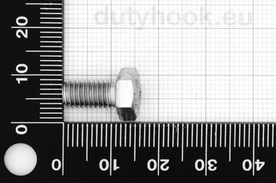 M6x12 Hexagon Cap Screw Fully Threaded DIN 933, stainless steel AISI 316
