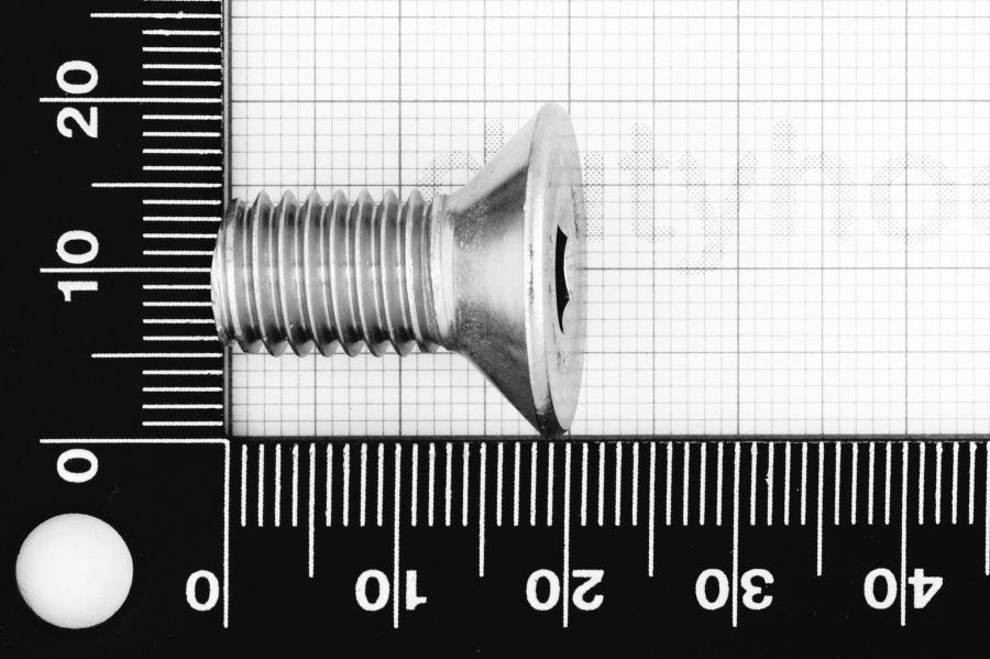 M10x20 Flat Socket Head Cap Screw DIN 7991, stainless steel AISI 316
