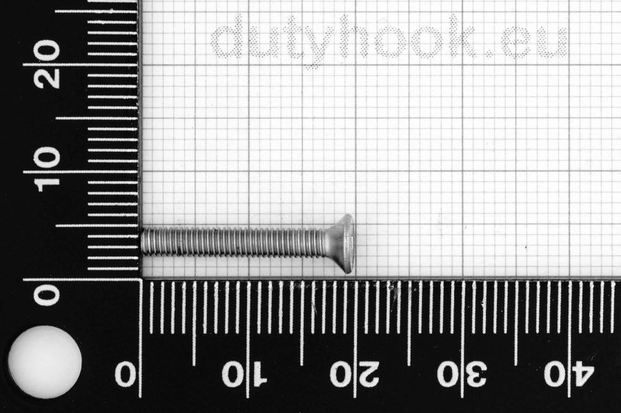 M3x20 Flat Socket Head Cap Screw DIN 7991, stainless steel AISI 316