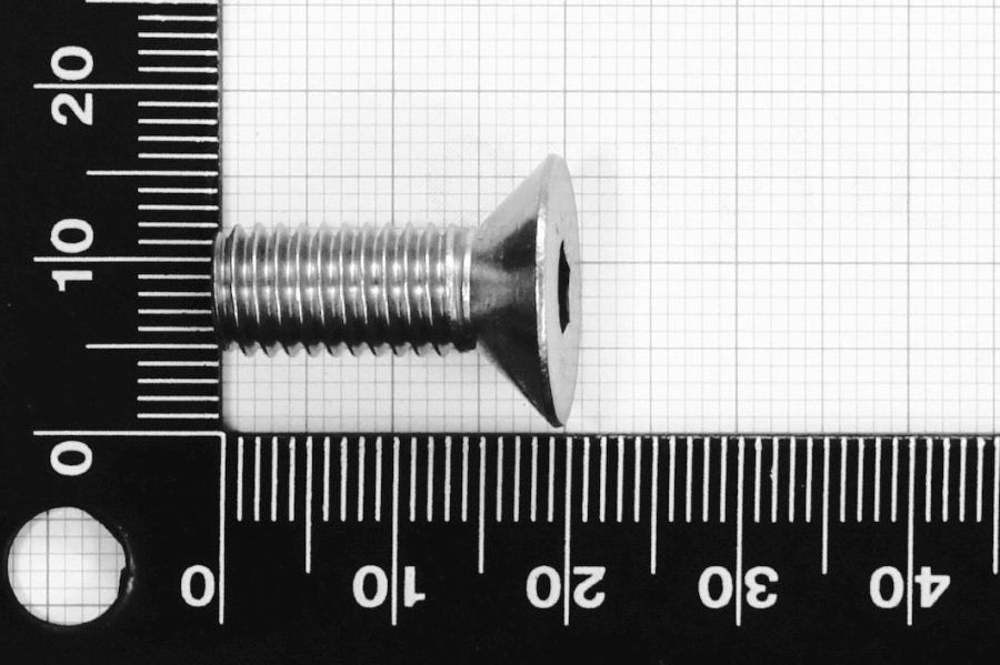 M8x20 Flat Socket Head Cap Screw DIN 7991, stainless steel AISI 316