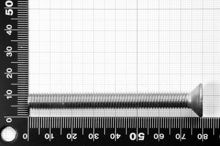 M8x80 Flat Socket Head Cap Screw DIN 7991, stainless steel AISI 316