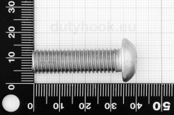 M10x35 Pan Head Screw, fully threaded, ISO 7380, stainless steel AISI 316