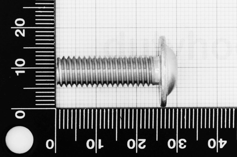 M8x25 Pan Head Screw with Flange, fully threaded, ISO 7380, stainless steel AISI 304