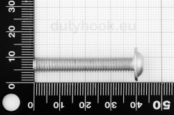 M6x40 Pan Head Screw with Flange, fully threaded, ISO 7380, stainless steel AISI 316