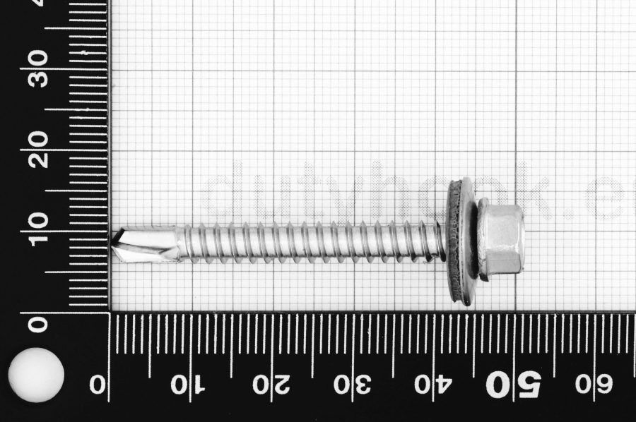 5.5x45 Roof Screw DIN 7504K with EPDM Boned Washer, self drilling, stainless steel AISI 304