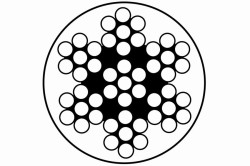 1,25 / 2 Muovipinnoitettu 7x7 vaijeri, haponkestävä teräs AISI 316, kirkas, metreittäin