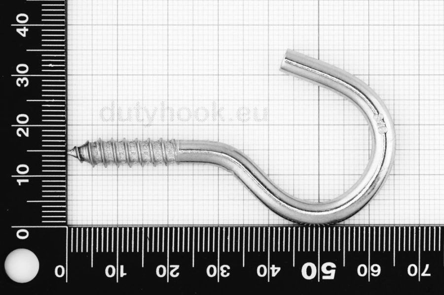 4.8x65 Plain Cup Hook, stainless steel AISI 316 marine grade
