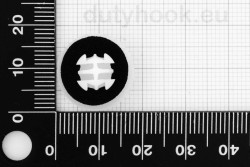Plastic Clip for 8.3x8.6 mm hole with foam sealing, white plastic
