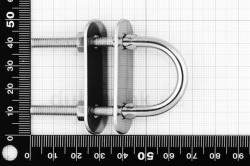 M5x68 U-bolt with two plates, stainless steel AISI 316
