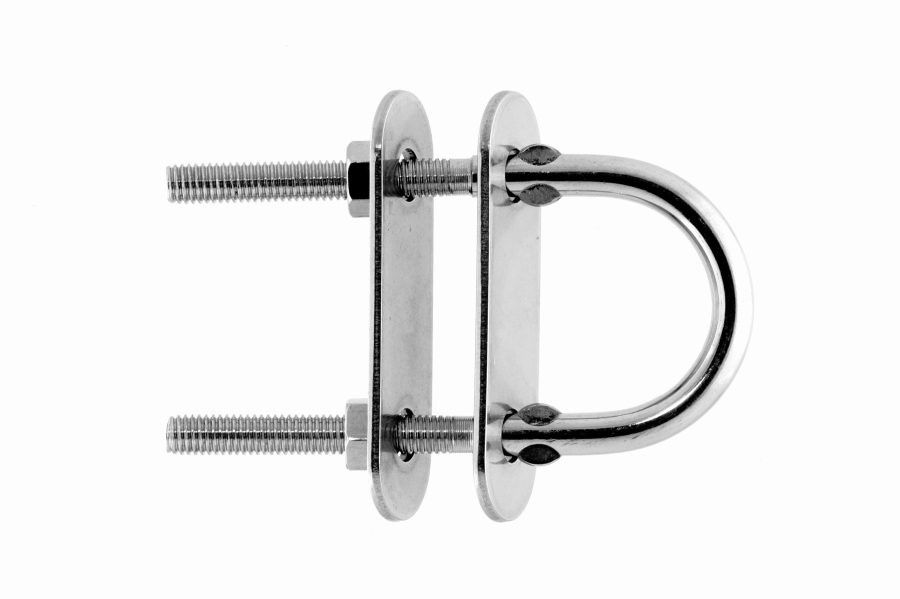 M5x68 U-bolt with two plates, stainless steel AISI 316