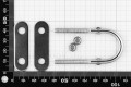 M5x68 U-bolt with two plates, stainless steel AISI 316