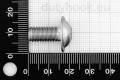 M8x16 Pan Head Screw with Flange, fully threaded, ISO 7380, stainless steel AISI 316