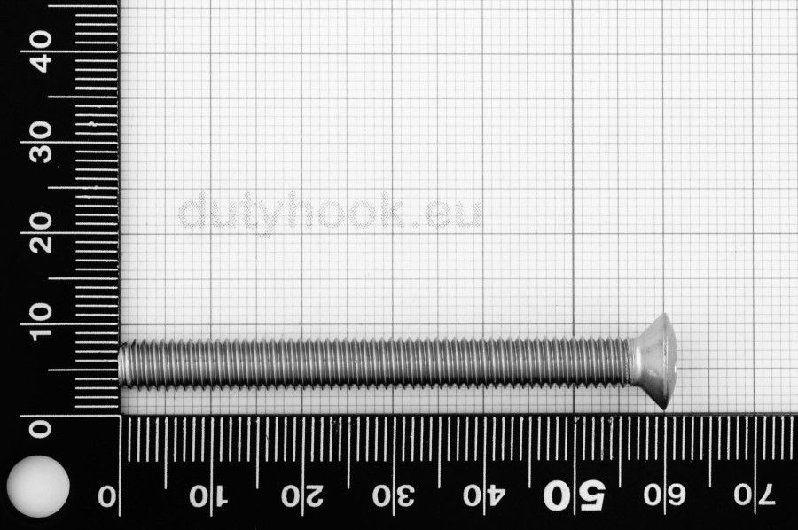 M6x60 Oval Head Countersunk Cross Recessed Screw DIN 966, stainless steel AISI 316