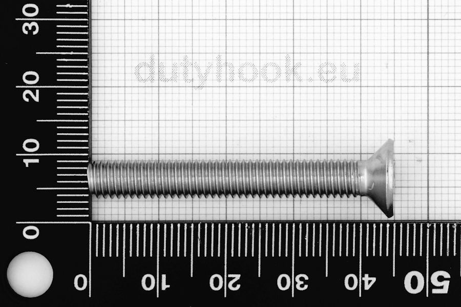 M6x45 Flat Socket Head Cap Screw DIN 7991, stainless steel AISI 316