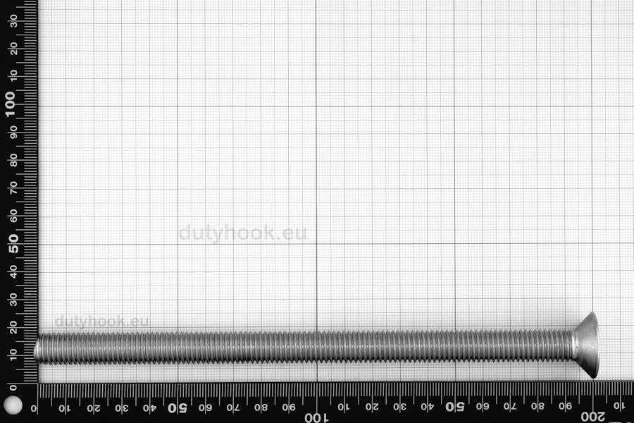 M12x200 Kuusiokoloruuvi, uppokanta, DIN 7991, haponkestävä A4