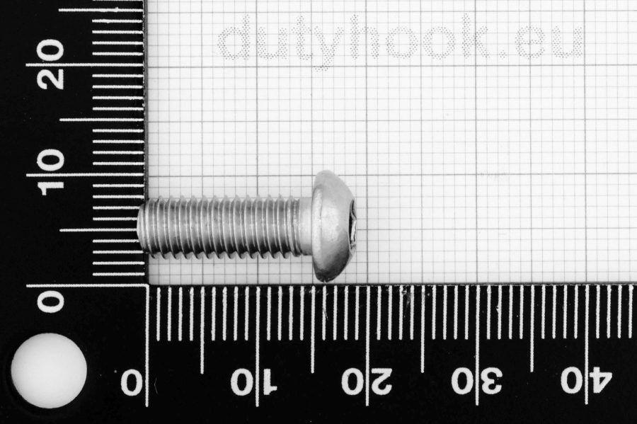 M6x16 Pan Head Screw, fully threaded, ISO 7380, stainless steel AISI 304