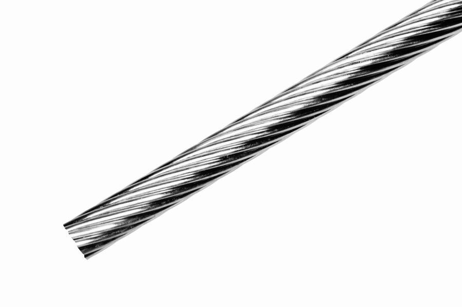 1 mm 1x19 Wire Rope, stainless steel AISI 316, sold by the meter