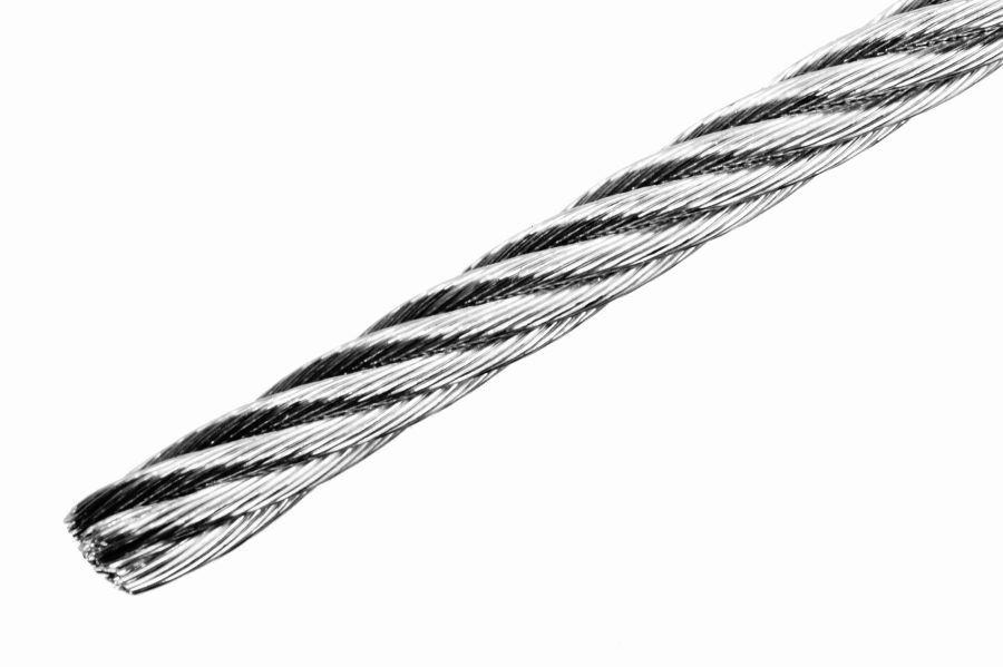 5 mm 7x19 Wire Rope, stainless steel AISI 316, sold by the meter