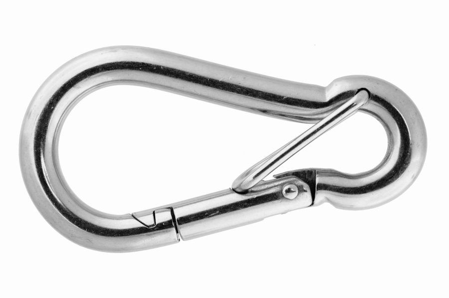 10x100 Spring Lock Carbine Hook with Safety Latch, stainless steel AISI 316